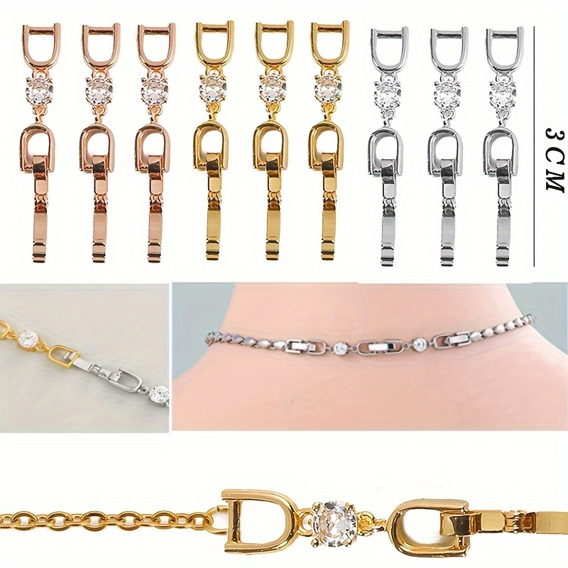 50pcs Stainless Steel 5cm Welded Extension Chain Gold Necklace Extender  Tail Chains for DIY Jewelry Making