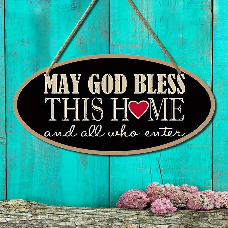 May God Bless Home Enter God Bless Sign Wooden Welcome Signs - Temu Canada