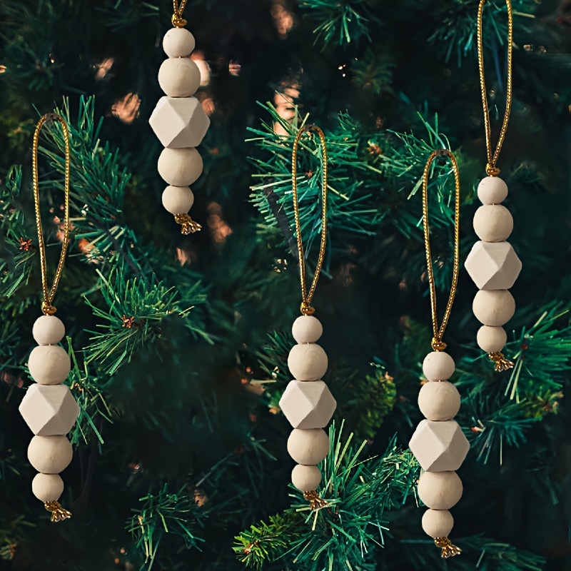 Christmas Decorations Hanging Ornaments Nordic Wooden Beads - Temu