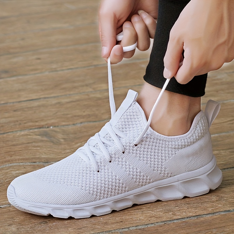 MRULIC Women's Running Shoes Outdoor Mesh Casual Sports Shoes Breathable  Shoes Trainers Lightweight Knitted Shoes Racer Fitness Shoes, C White :  : Fashion