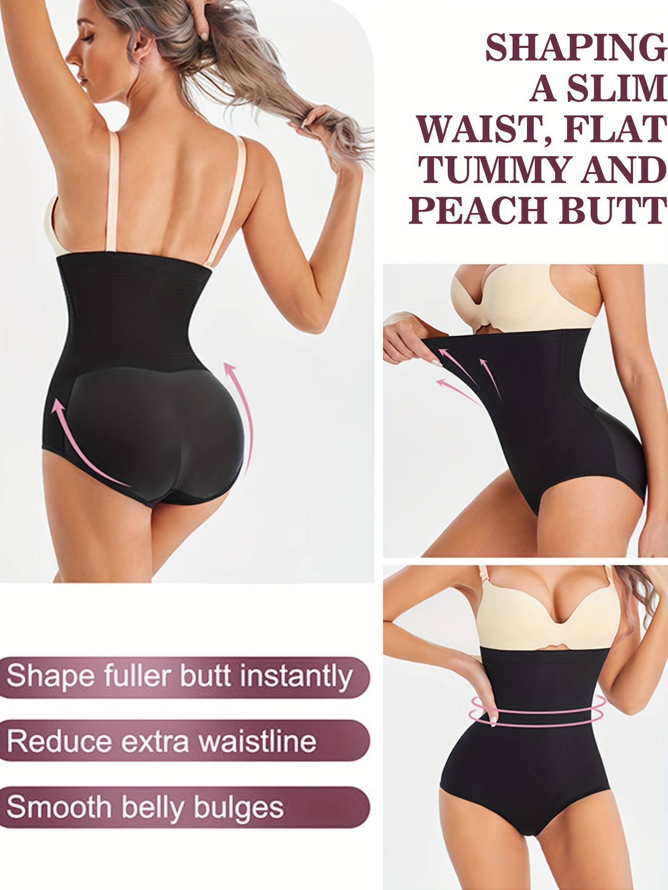 Shapewear Butt Lift Padded Panties Belly Waist Shaping Pants High W