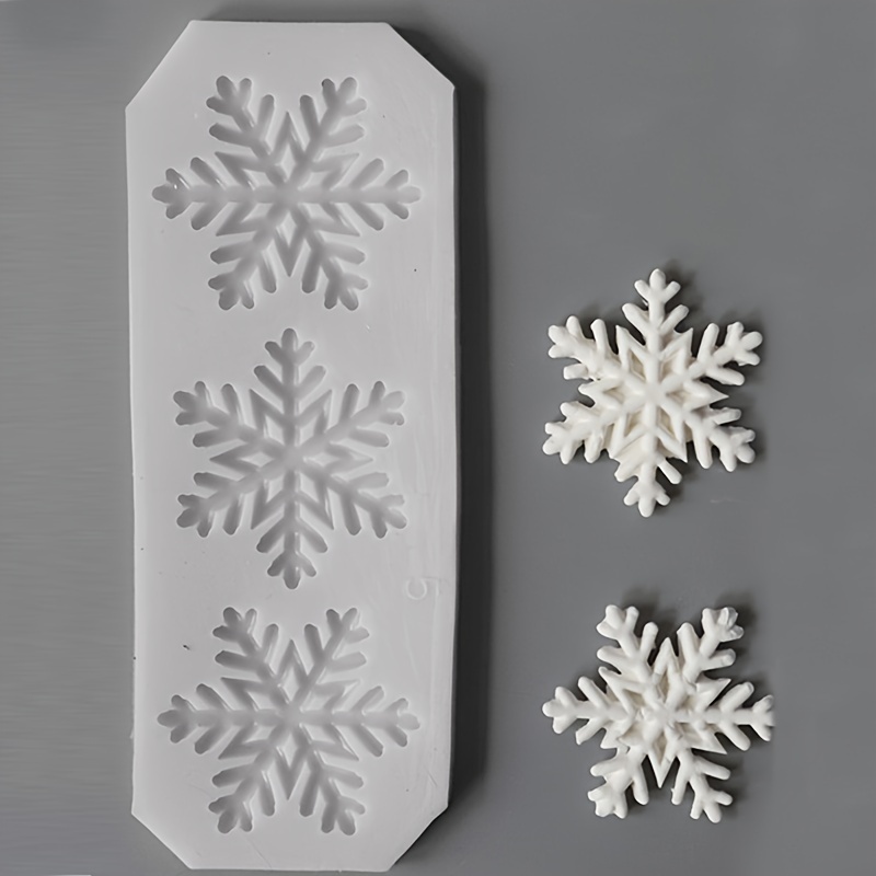 1pc, Multiple Christmas Snowflake Cake Decoration Mold Fondant Chocolate  Mousse Silicone Mold.