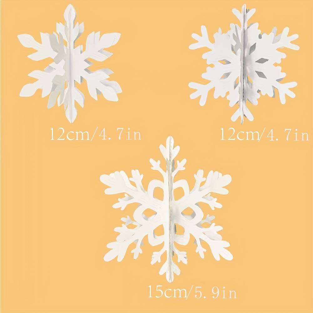 6pcs Artificial Snowflakes Paper Snowflakes Christmas Hanging Decoration  for Home New Year Xmas Party Winter 