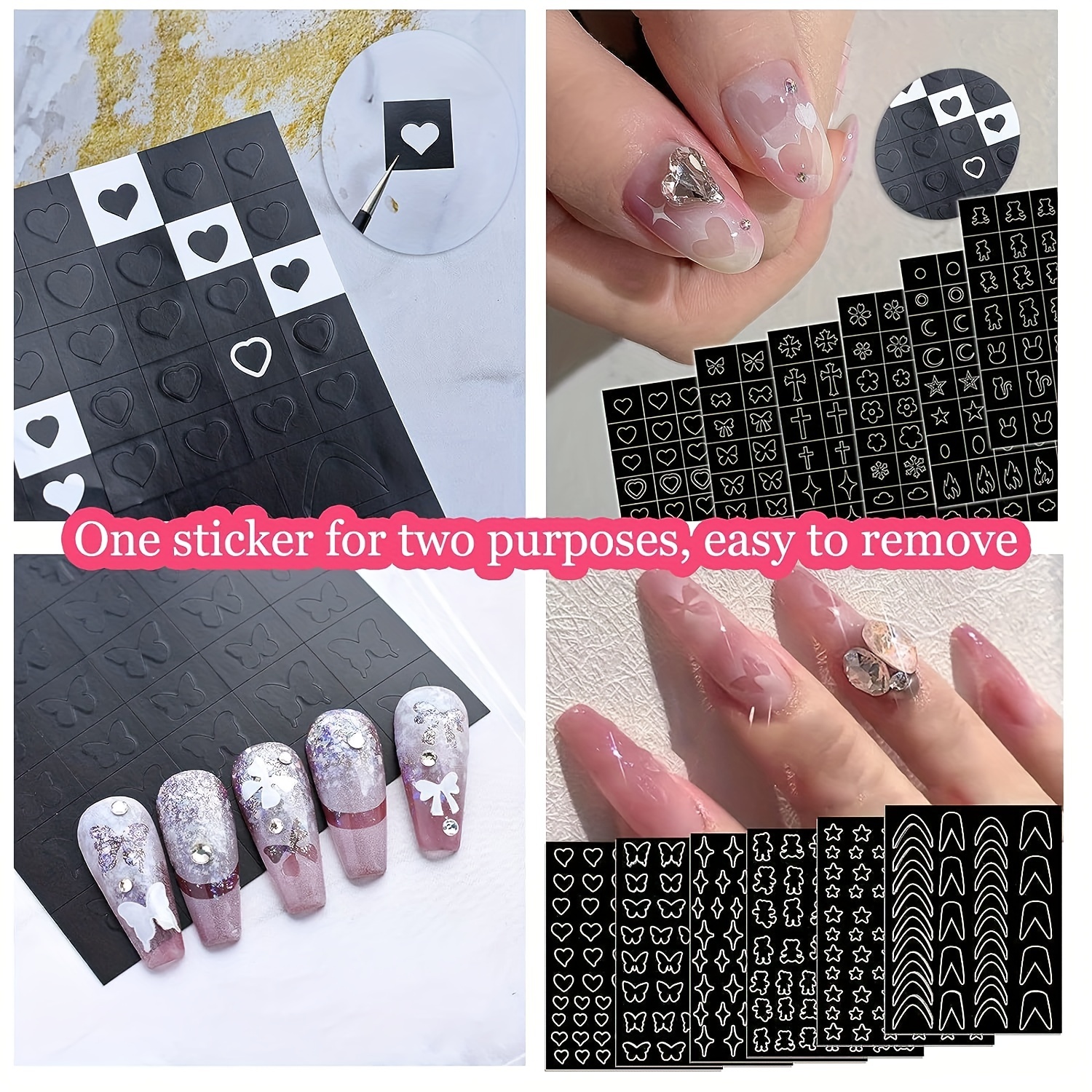 Buy Cross Nail Art Stickers Decaks Black White Cross Hollow Flower Online  in India 