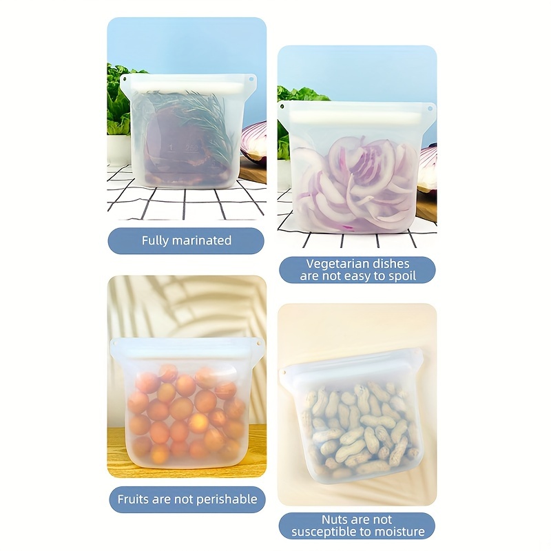 freshstorage bag microwave refrigerator food preservation sealed bag leak proof food grade silicone self sealing bag recycling storage bag details 3