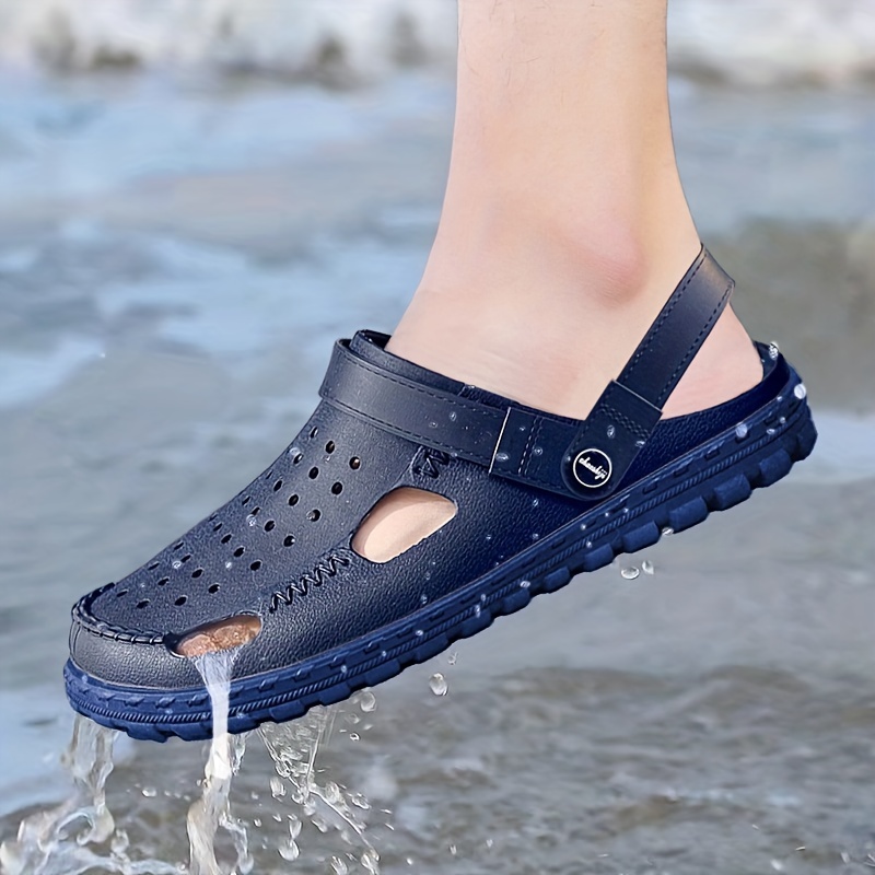 Very Wide Summer Mens Clogs Rubber Beach Sandals Zuecos Hombre Sandalias  Playa Garden Shoes Cholas Plus