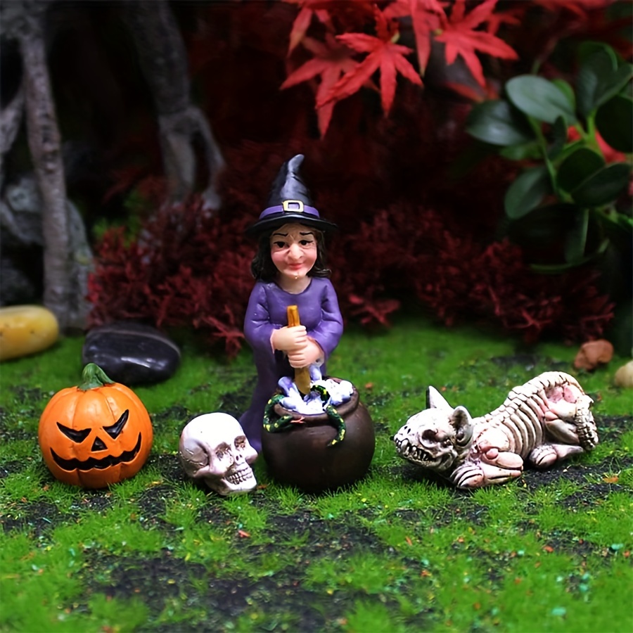 PRETYZOOM 8 Peças Enfeites De Halloween Miniaturas De Resina Dia