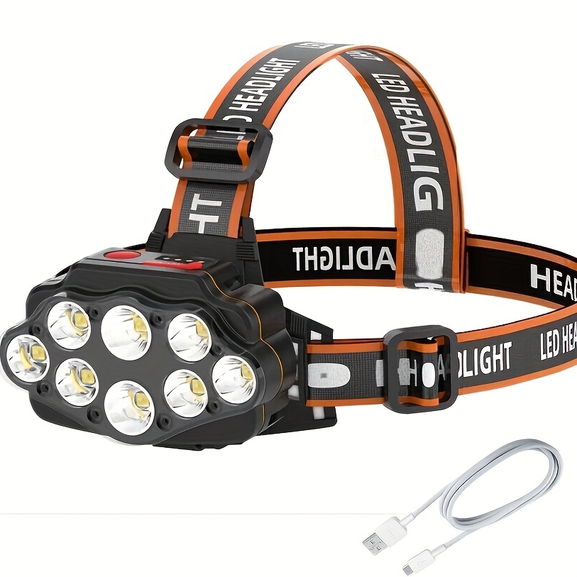 8led Headlights Intelligent Battery Display 4 Modes Choose - Temu