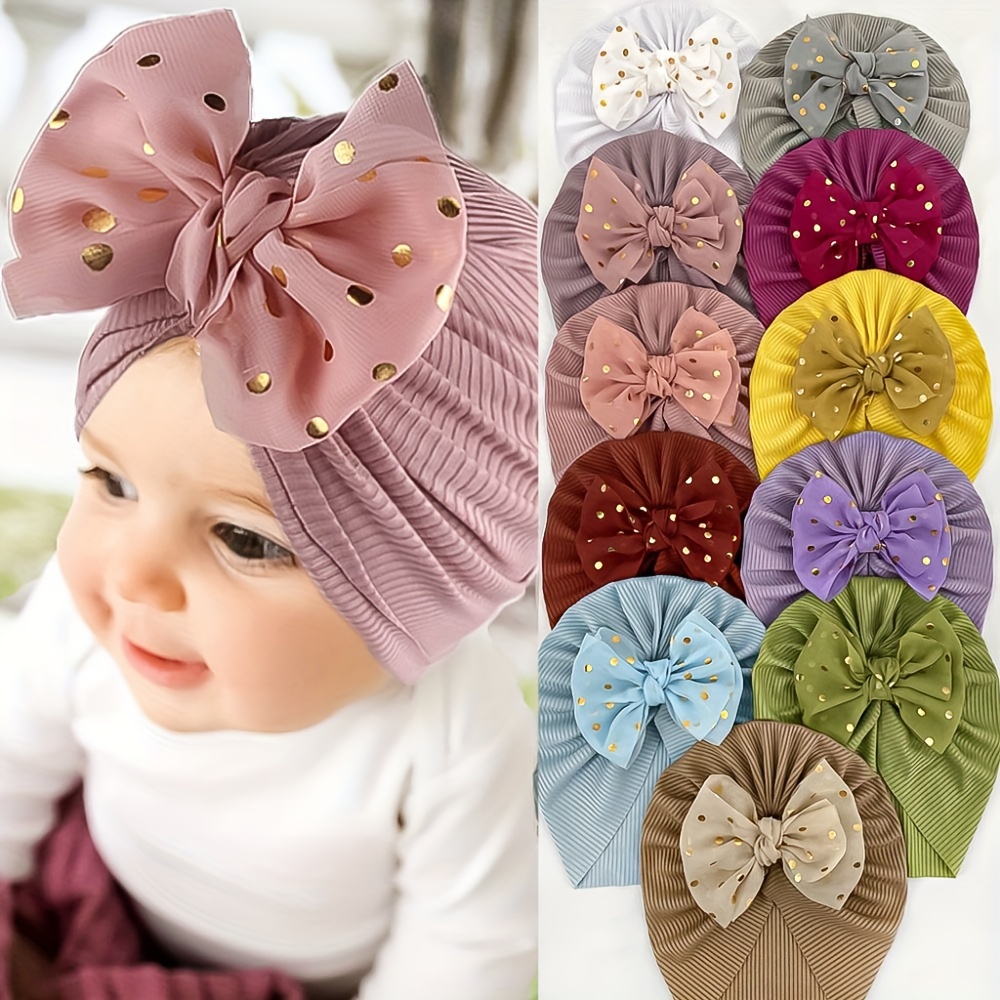 

1pc Threaded Baby Hat Children's Bow Headband Baby Thin Girl Hat