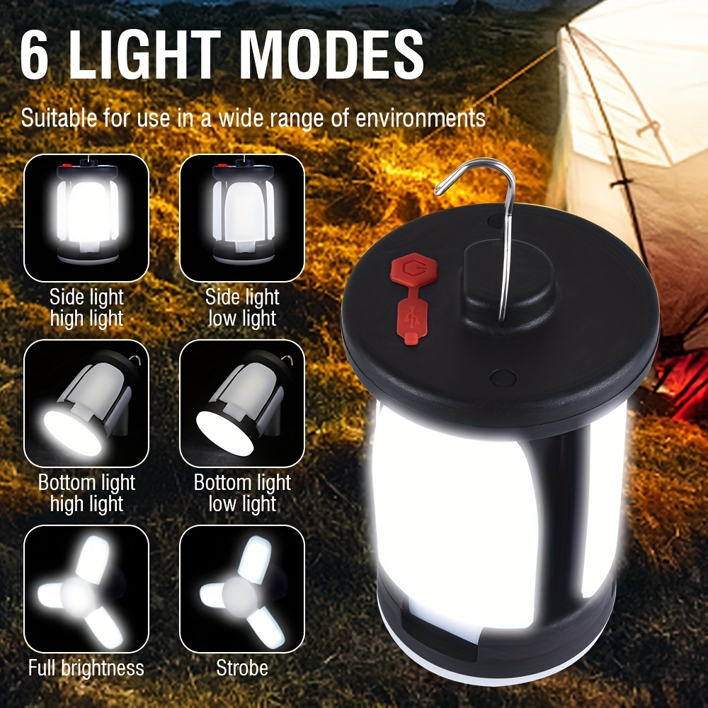 Led Rechargeable Camping Lights With 4 Light Modes, 3-color Cob Light,  Portable Waterproof Lantern Flashlight For Power Outages Hurricane Emergency  Hiking - Temu