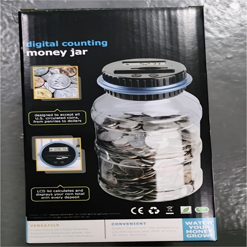 Clear Digital Piggy Bank Coin Savings Counter LCD Counting Money Jar Change  Gift