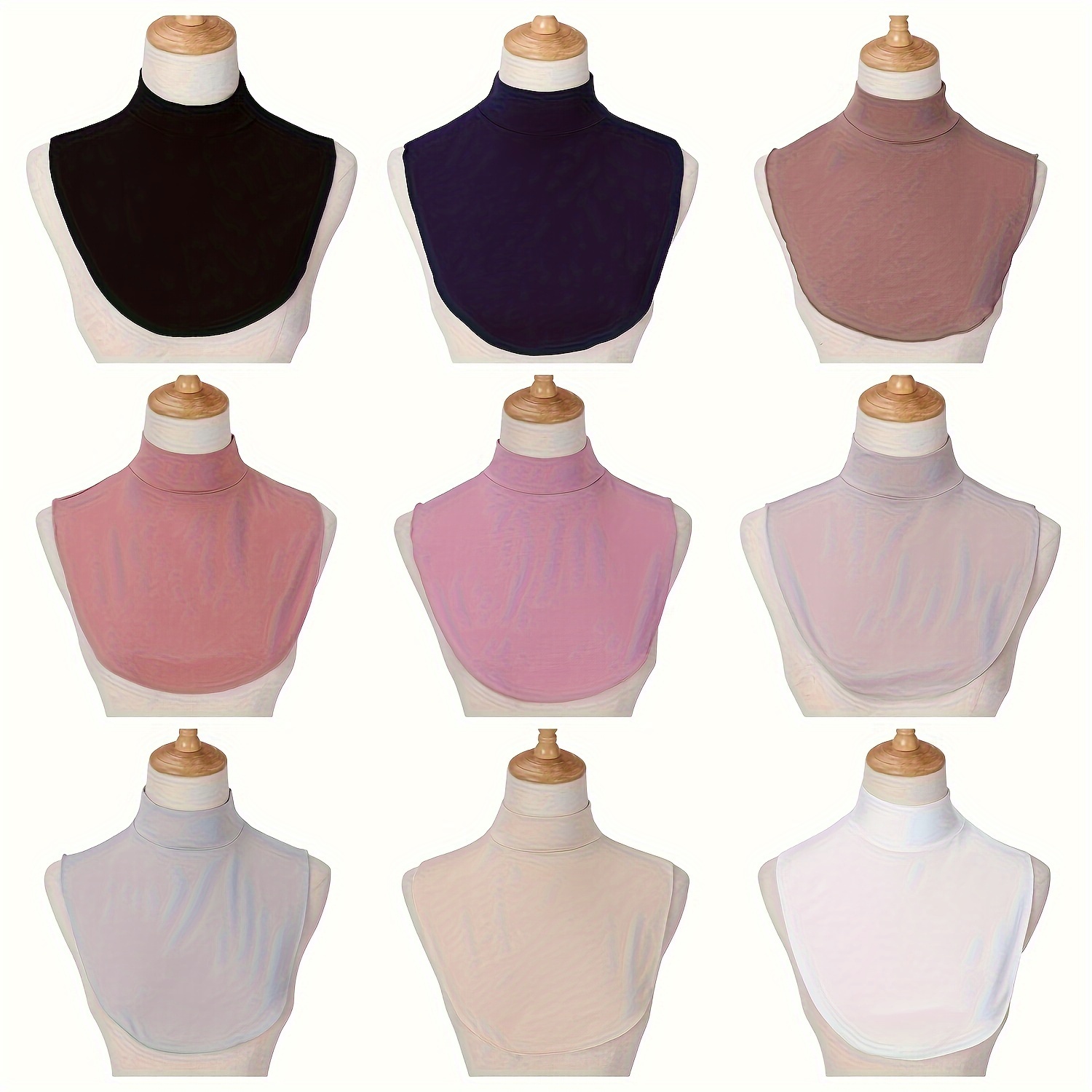

Simple Solid Color Fake Collar Casual Elastic False Collar Warm Half Shirt Blouse Dickey Collar For Women