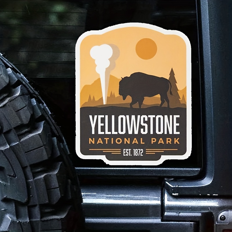 Herzförmiger Yellowstone National Park Aufkleber Geeignet Für  Autostoßstangen, Laptops, Wasserflaschen, Wände Und Fenster Autoaufkleber  Autoaufkleber