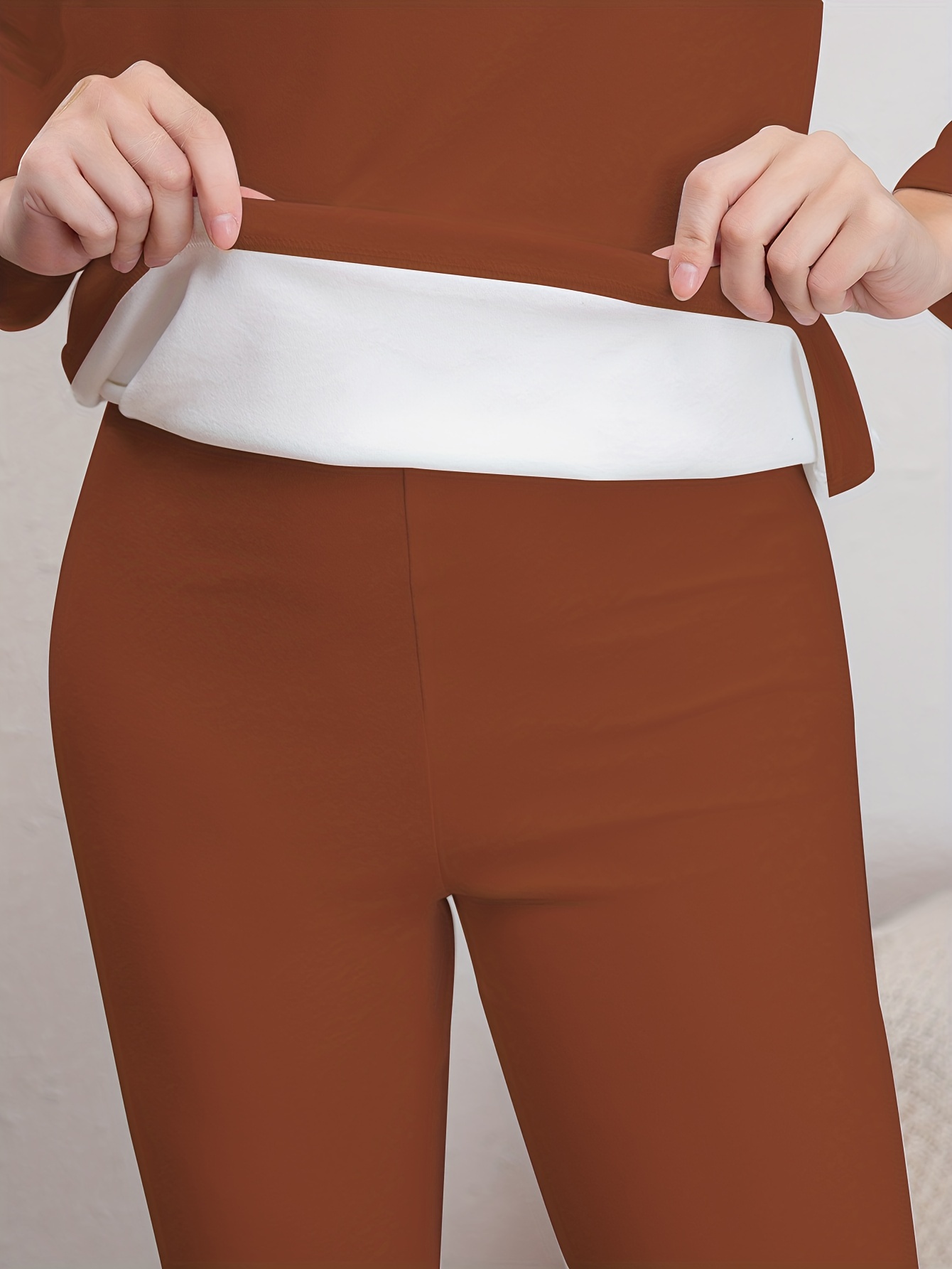 Brown thermal leggings