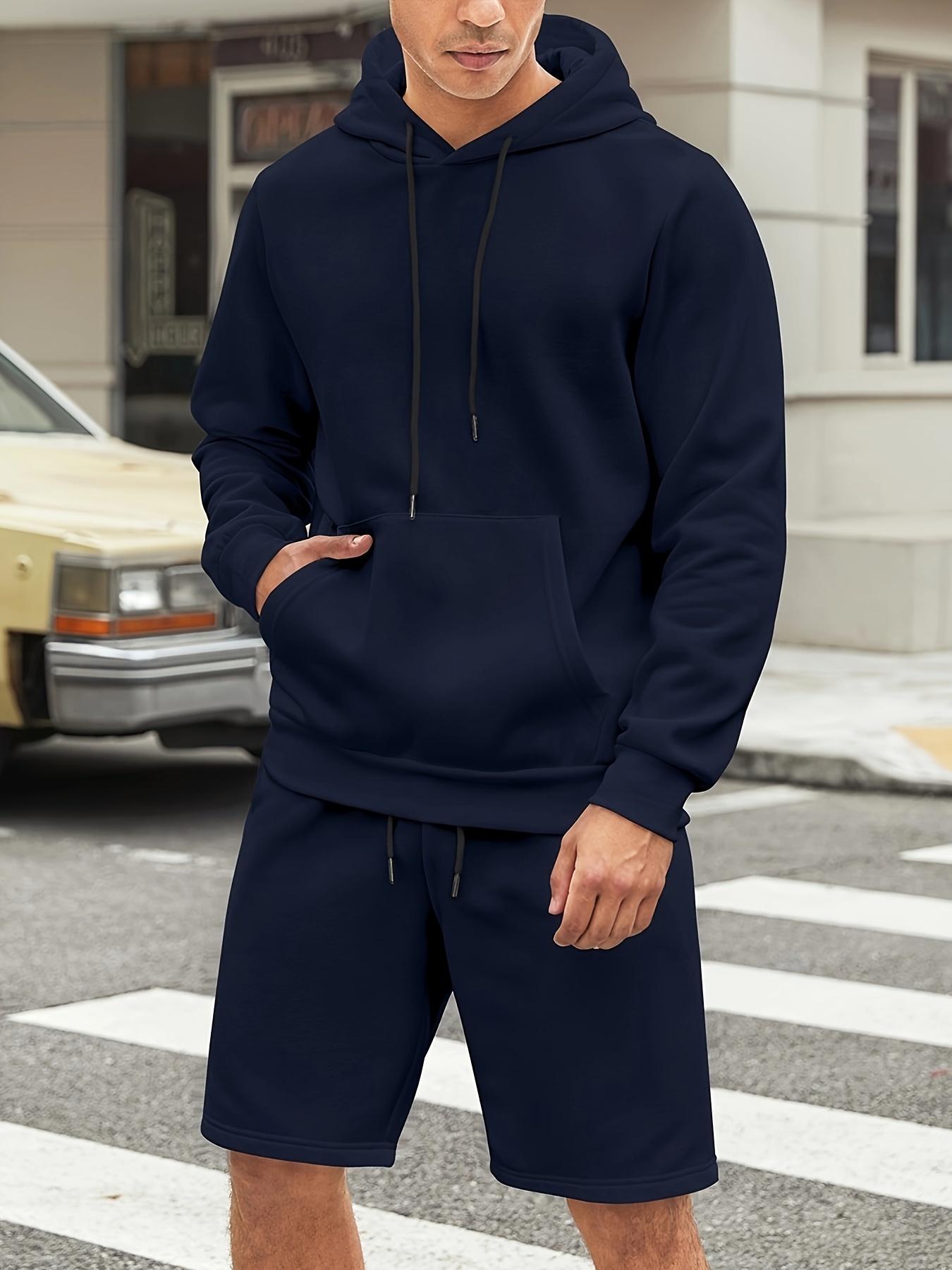 Solid Color Suits Crew Neck Long Sleeve Pullover Sweatshirt - Temu