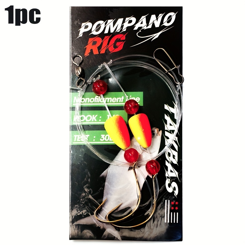Pre-rigged Pompano Rigs - Quality Components - Strong and Rust-Resistant -  5PCS