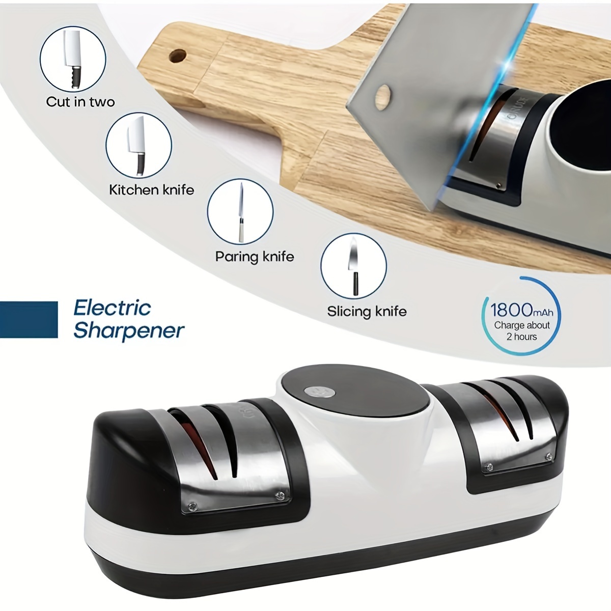 USB Rechargeable Electric Knife Sharpener Automatic Adjustable