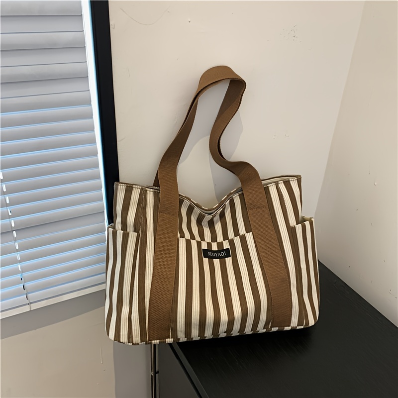 Borsa Casual Dal Design Semplice, Borsa Tote Portatile Multicolore, Borsa  Per La Spesa Con Cerniera A Doppio Manico - Temu Italy