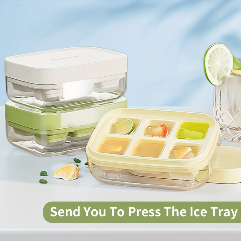  Ice Cube Tray with Lid & Bin, Upgraded One Button Release Ice  Cube Trays, Ice Maker Mold for Freezer with Container, 32x2 PCS Tiny Ice  Cube Tray Crushed Ice Tray for