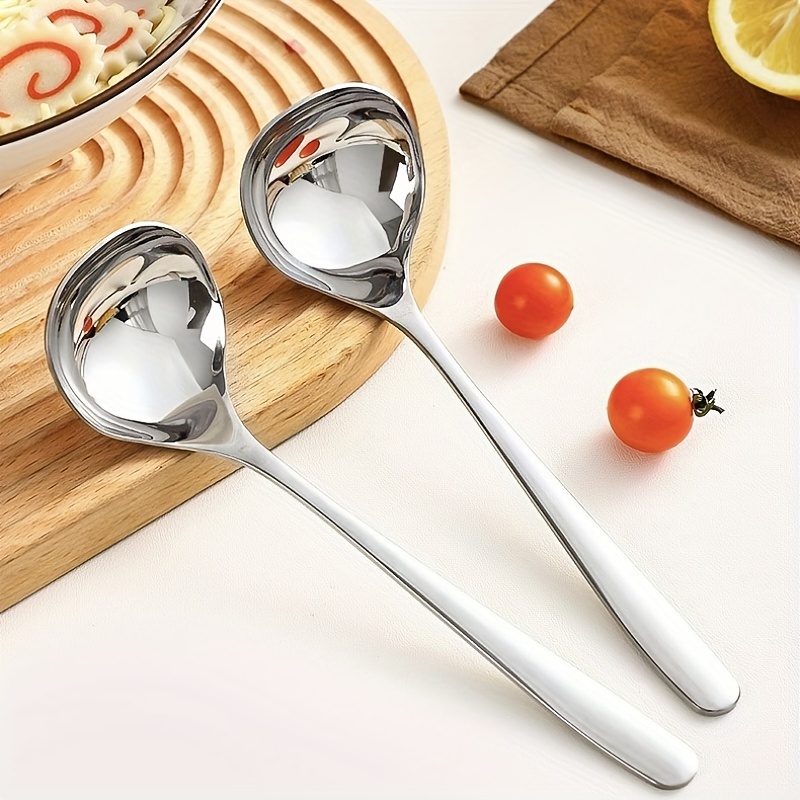 304 Stainless Steel Noodle Soup Spoon Cooking Spoon Long - Temu