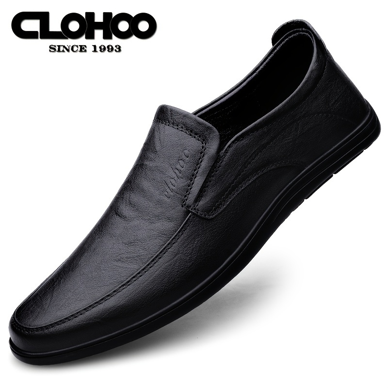 Clohoo Mens Personalized Leather Loafer Shoes Customizable Lightweight ...