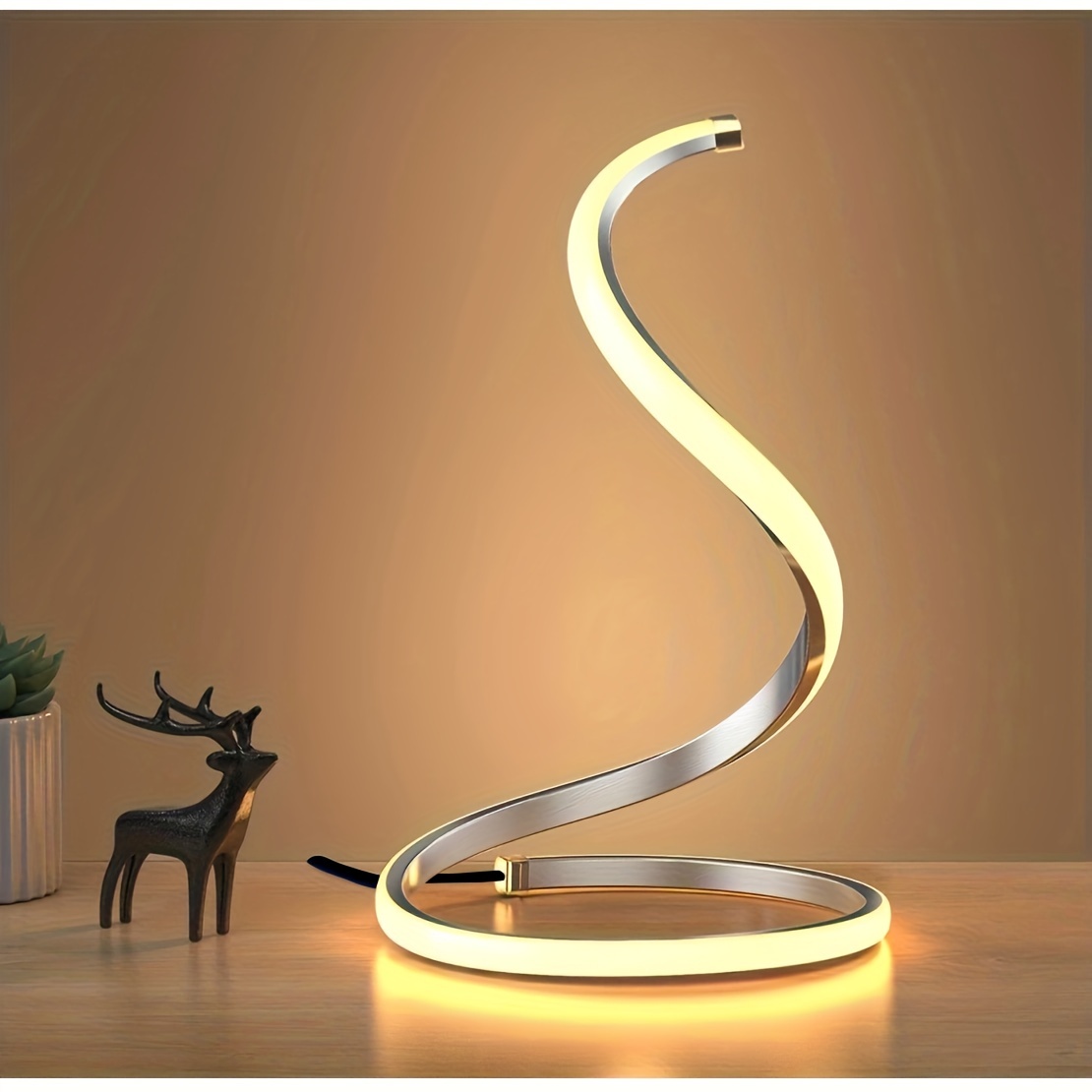 Lampe de table en spirale moderne, options de 3 couleurs, lampe de