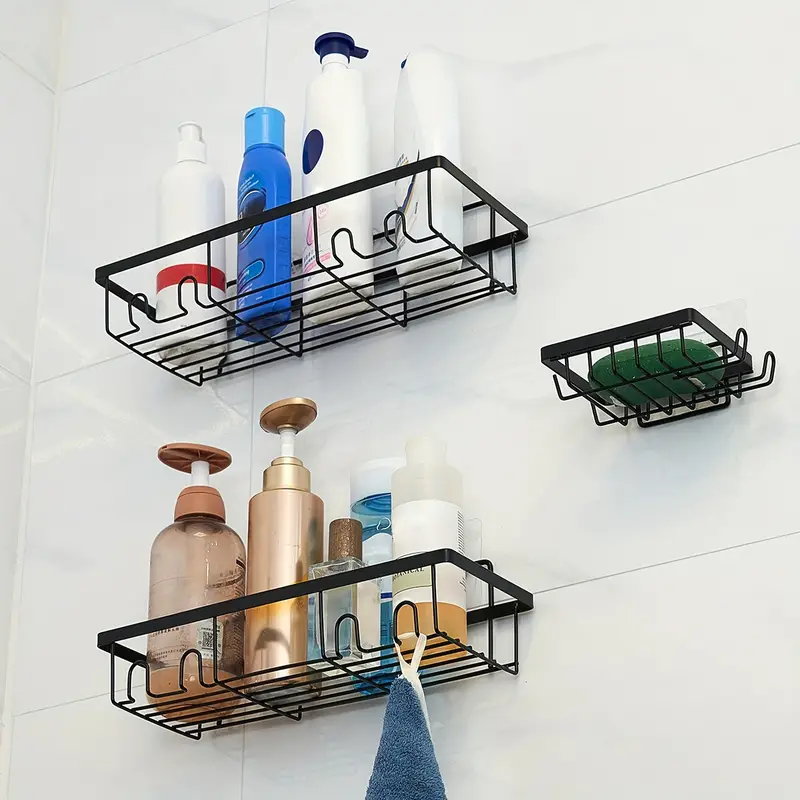 Shower Caddy, Bathroom Organizer Adhesive Shower Shelf, No