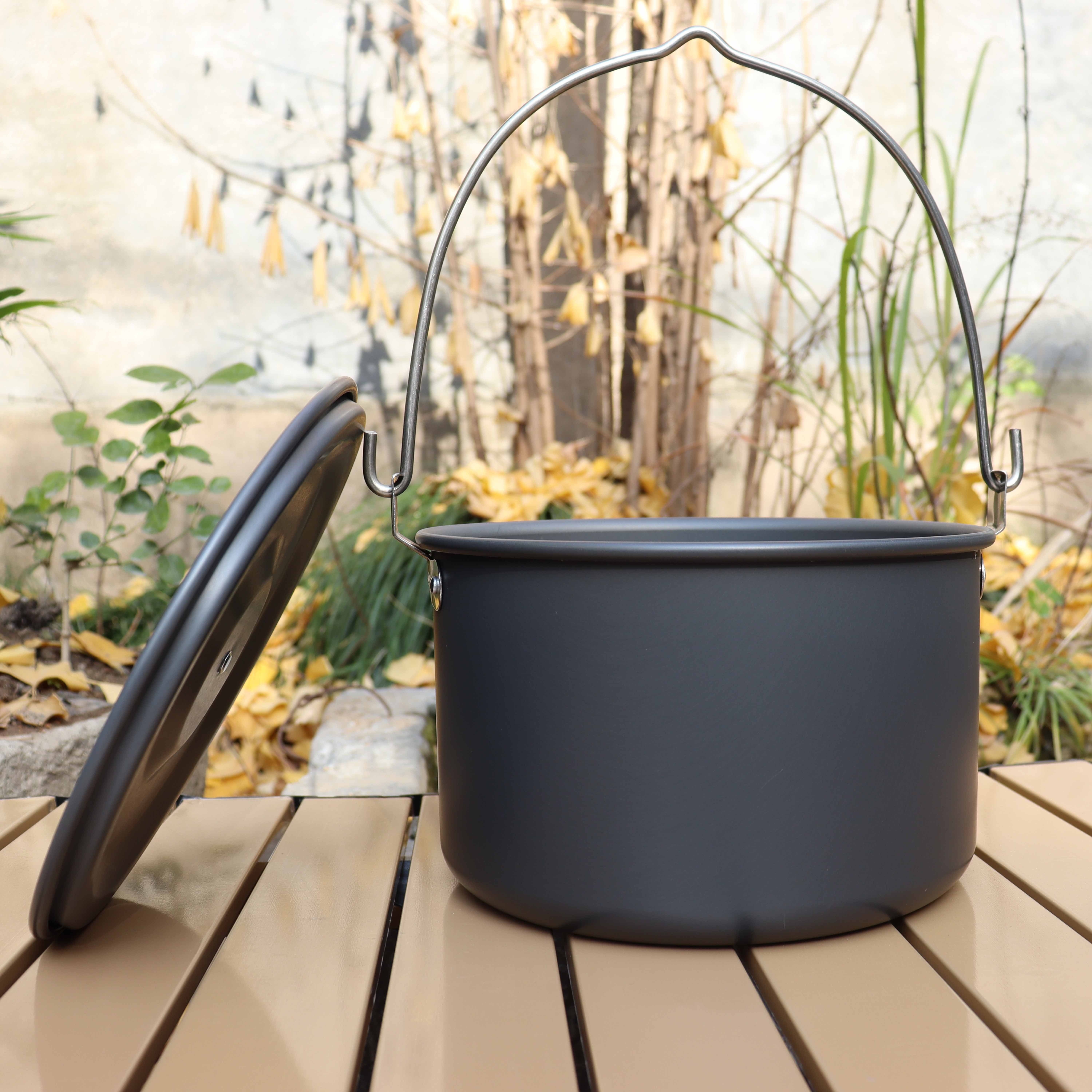 Lightweight Aluminum Hanging Pot For Outdoor Picnics - Temu