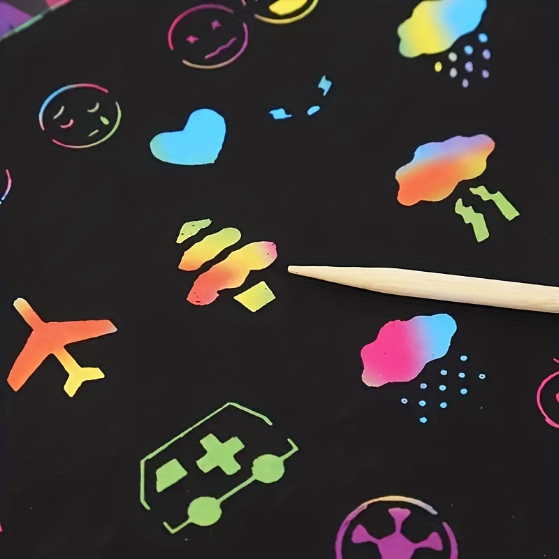 TyNox 60Pcs Scratch Paper Art Set for Kids, Rainbow Nepal