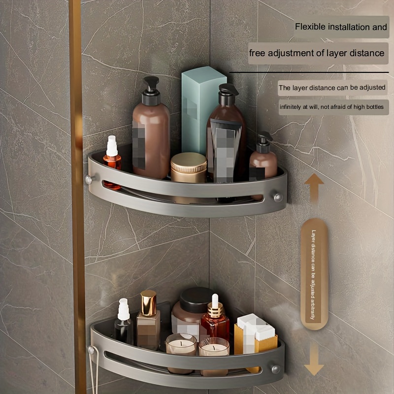 Corner Shower Shelves Bathroom Storage Rack Punch free - Temu