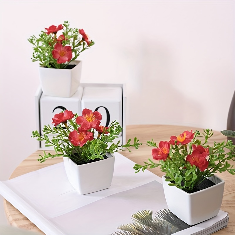 Artificial Flower Arrangement For Home And Office Decor Mini - Temu