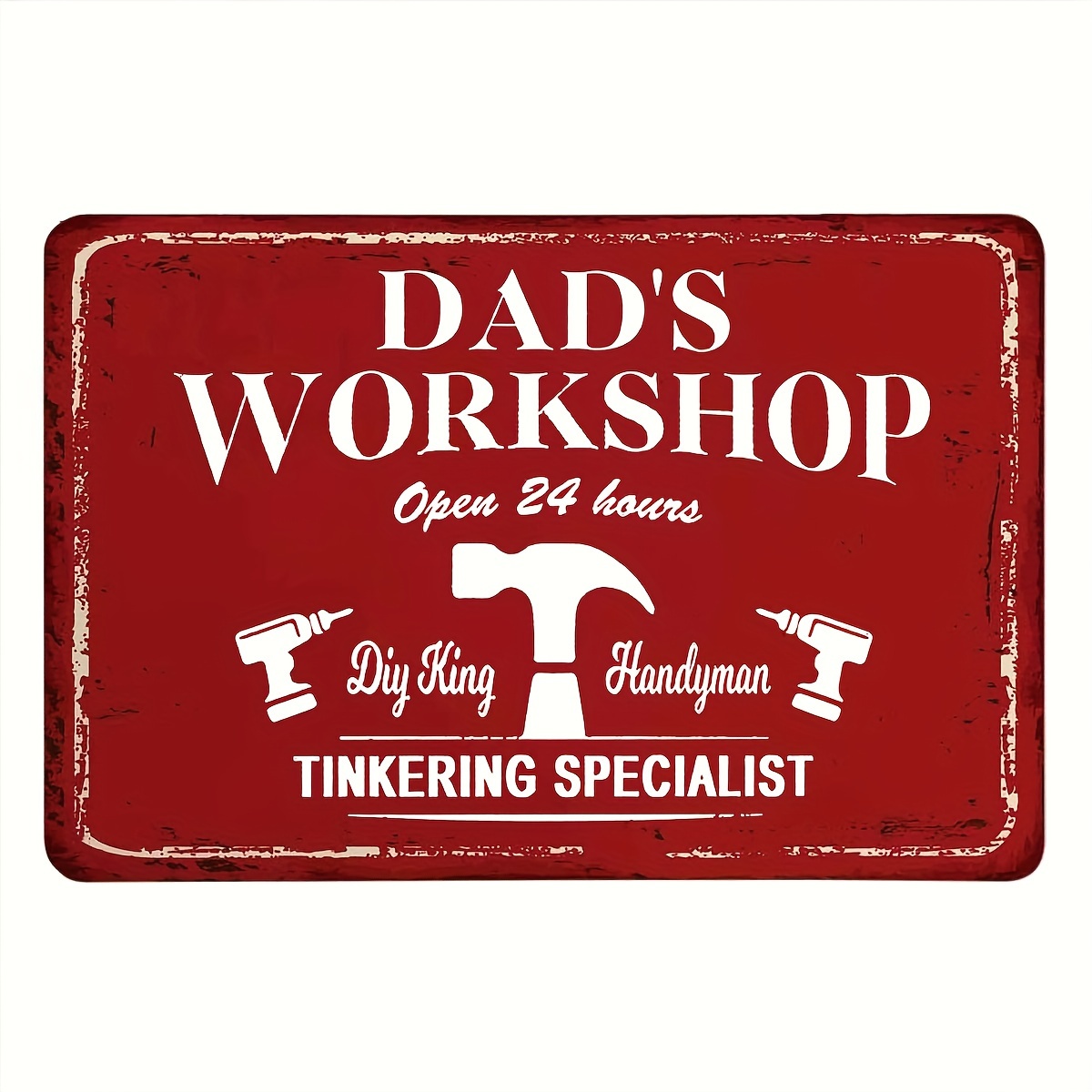 1pc Metal Vintage Tin Sign Decor, Dad's Workshop Metal Sign, Farmhouse  Garage Sign For Dad Man Cave Home Decor Garage Decor Man Cave Vintage  Mechanic