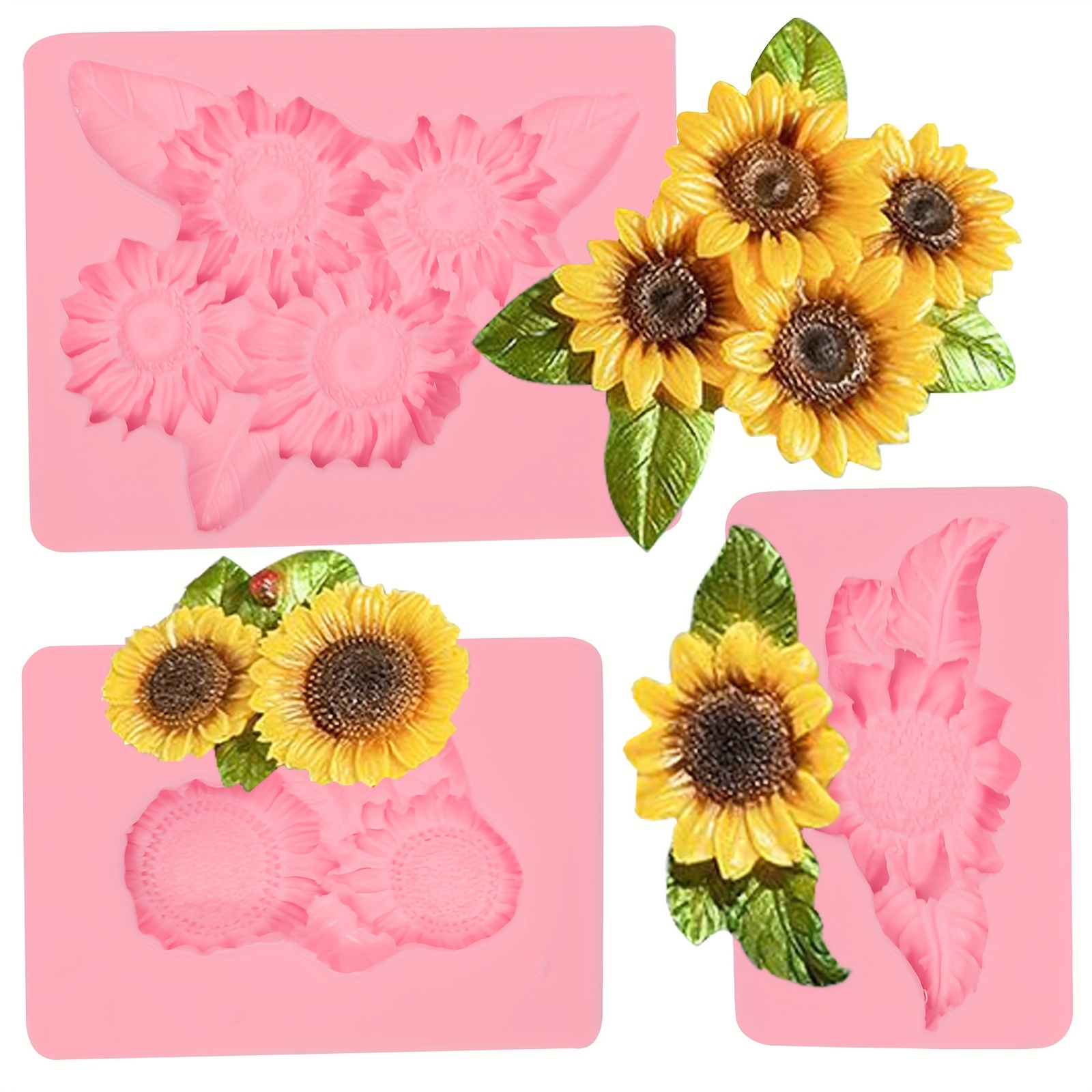 Flower Silicone Molds Fondant Silicone Molds Sunflower - Temu
