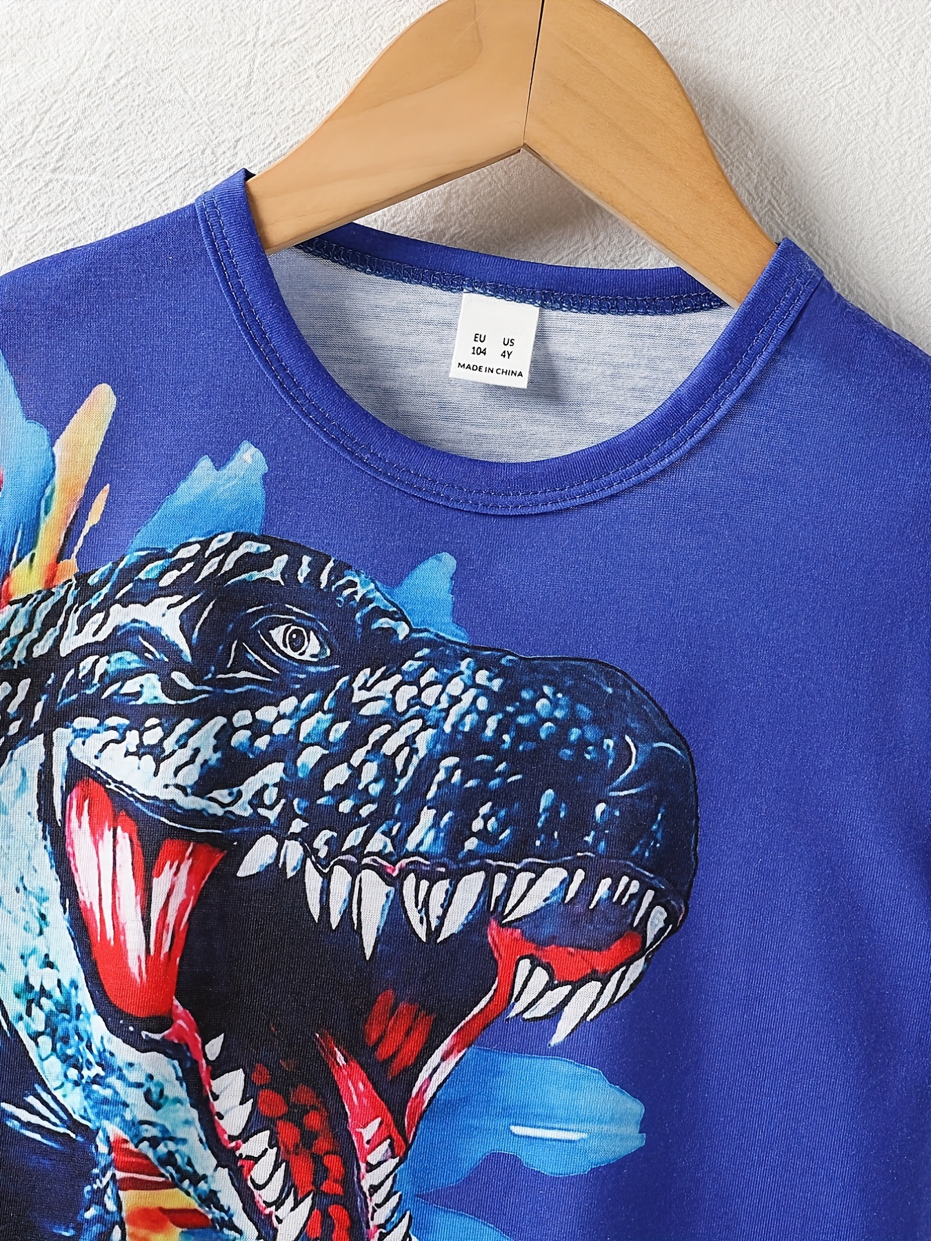 Camiseta con estampado de dinosaurio de manga corta para bebés y