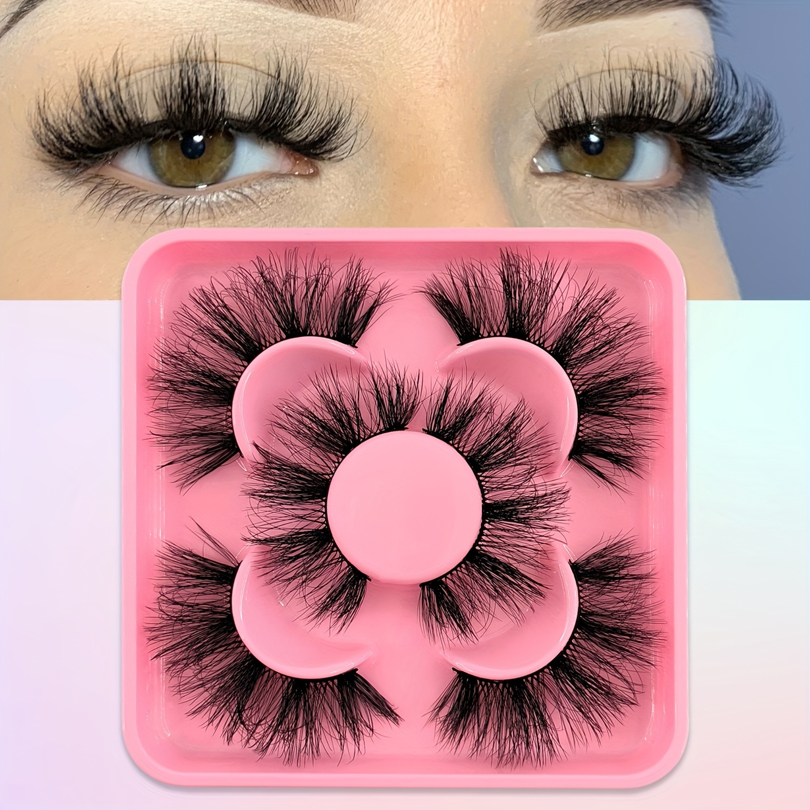 

3 Pairs False Eyelashes Fluffy Thick And Comfortable All-matched Curling Cluster Faux Mink False Eyelashes