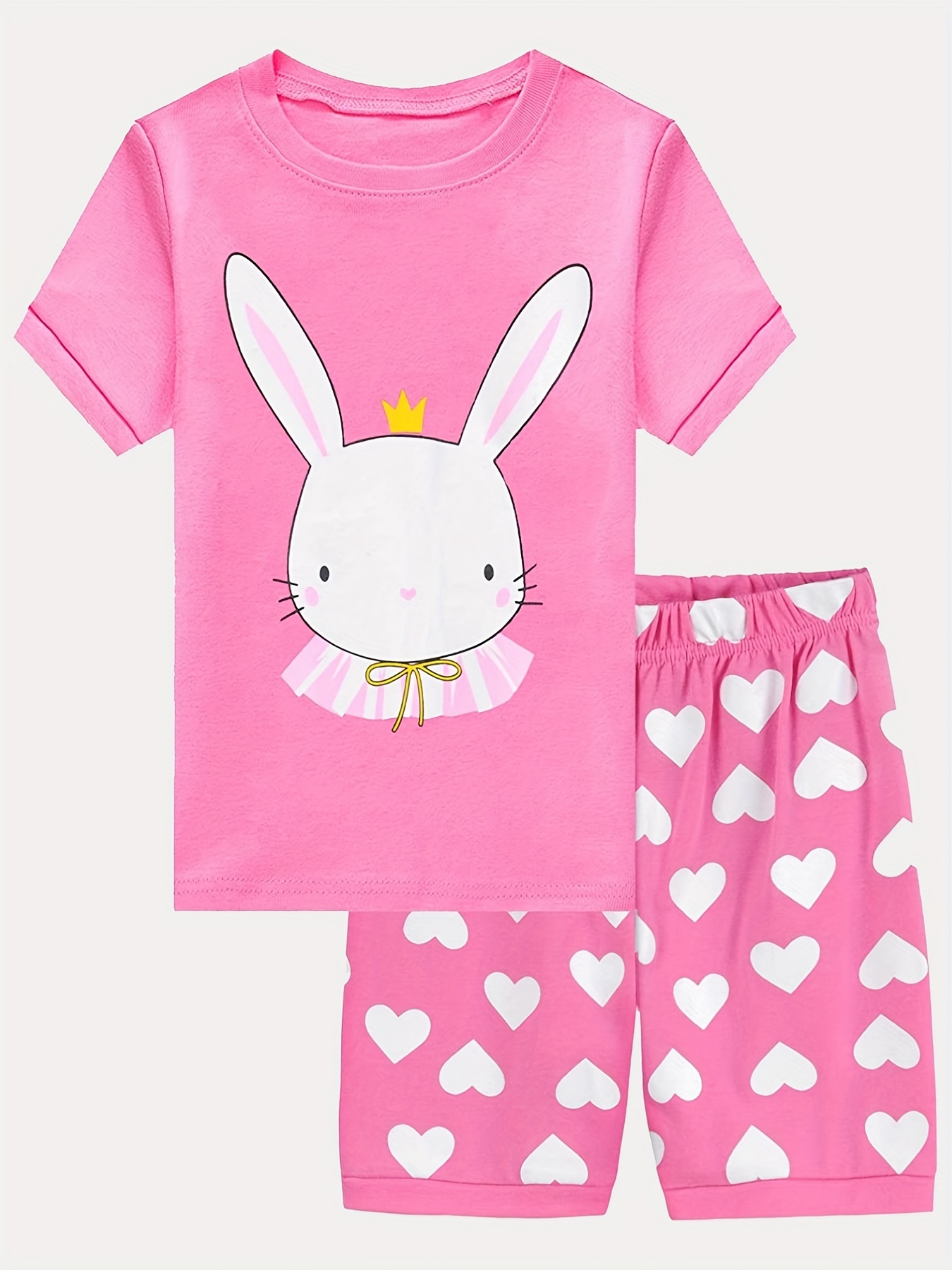 Toddler Girls Cotton Pajamas Outfit Cartoon Rabbit Graphic - Temu United  Arab Emirates