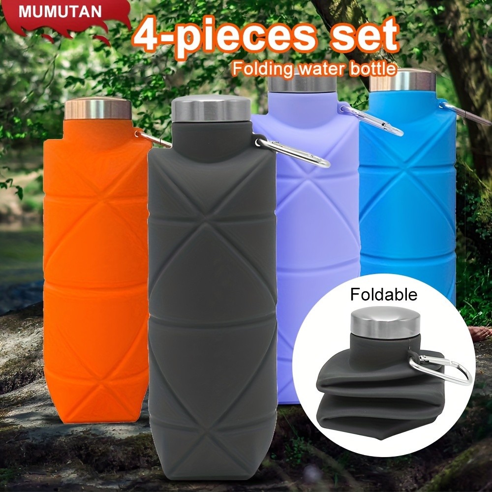 600ml Collapsible Water Bottles Cups Leakproof Valve Reusable Bpa Free  Silicone Foldable Travel Water Bottle Cup For Gym Camping Hiking Travel  Sports
