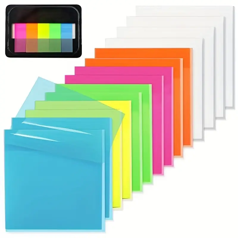 Transparent Sticky Notes 14 Pads + Index Sticker Translucent - Temu