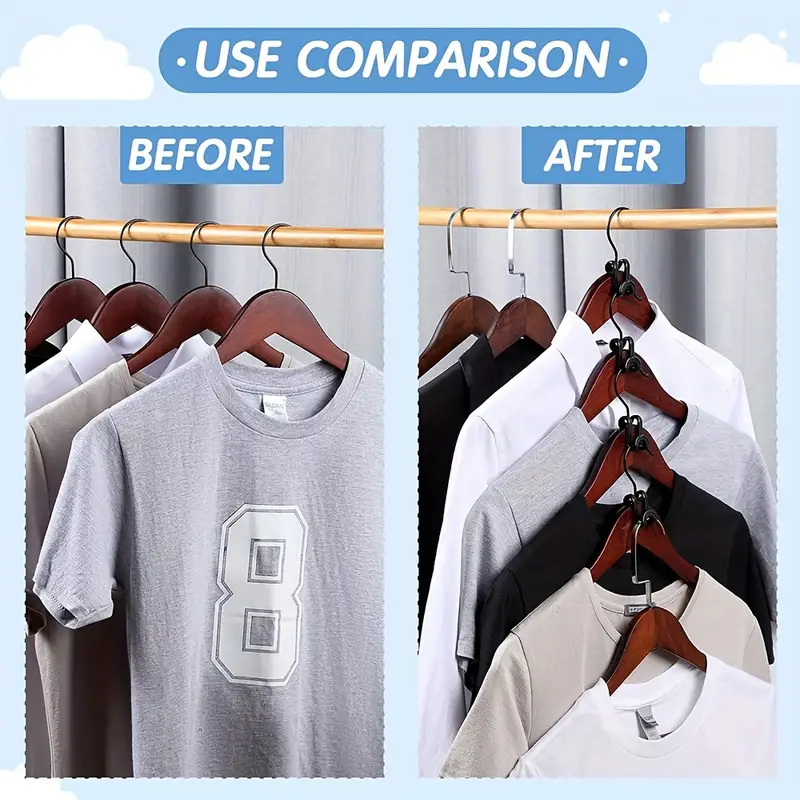 Clothes Hanger Connector Hooks Space Saving Cascading Hangers