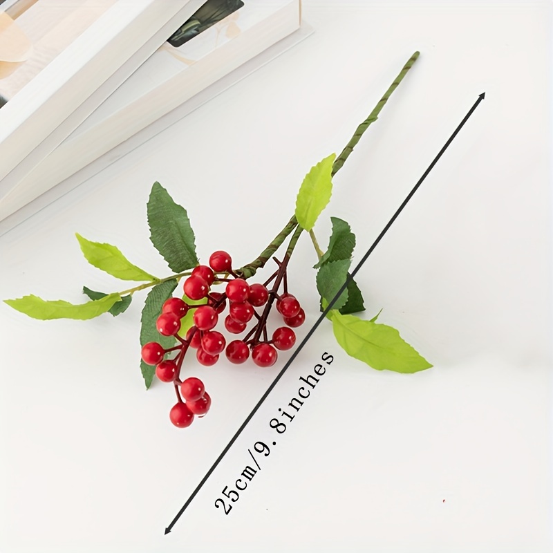 2pcs Christmas Berry Stems Artificial Holly Berries Branches