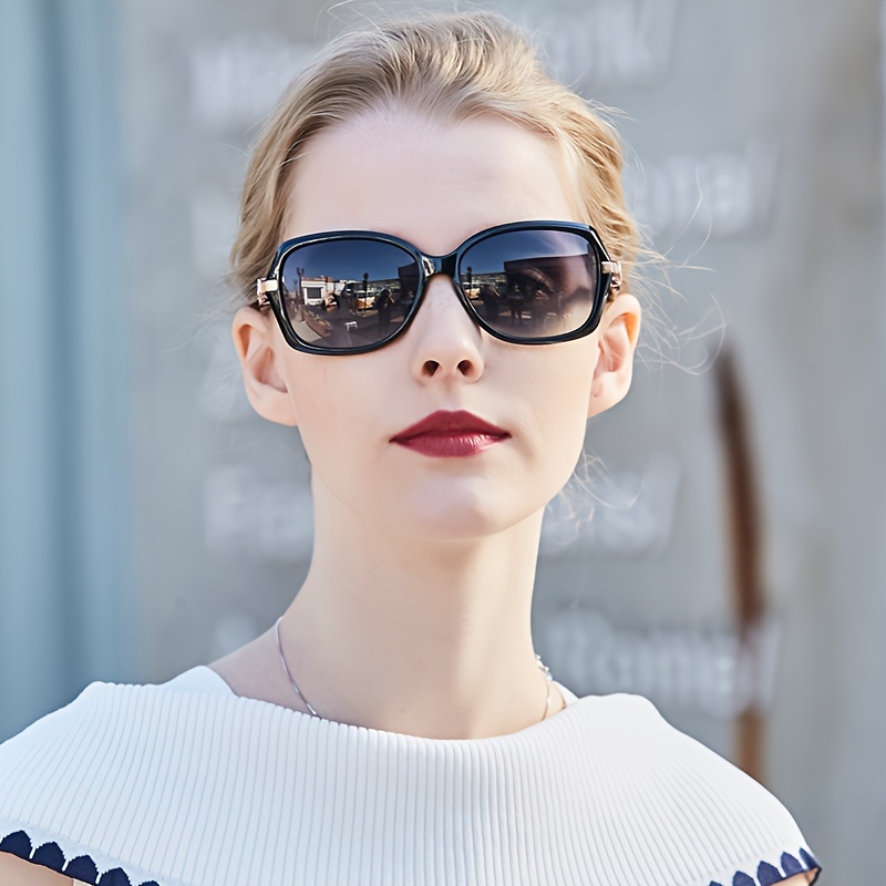 Polarized Fashion Glasses, Large Lens Elegant Stylish UV Protection Outdoor Sunglasses, Women 's Sunglasses, Women 's Shades,Temu