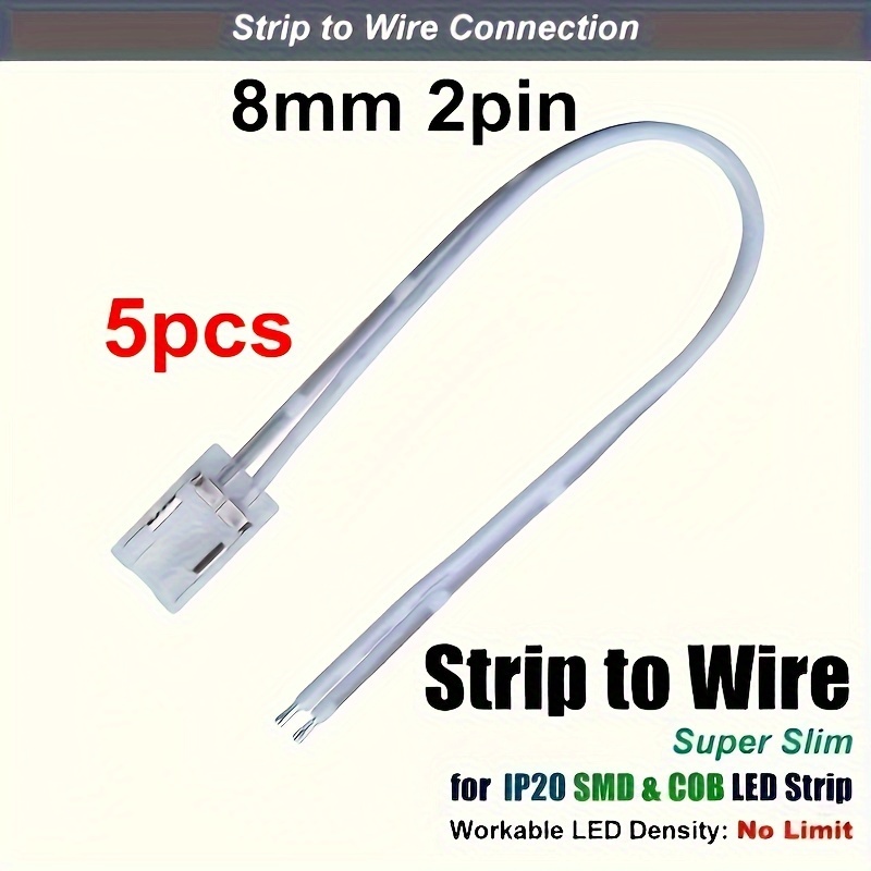 LED Strip Accessories 5pcs 2Pin 10mm Clip to Wire - UK LED Lights