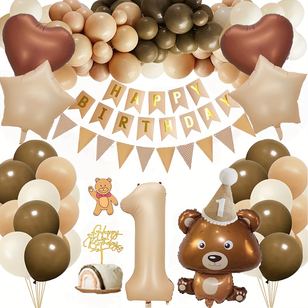  Decoraciones de primer cumpleaños para bebé, decoración de  cajas de globos de primer cumpleaños con letra, diseño de bloques para  niños y niñas, decoraciones de cumpleaños de 1 año, accesorios para