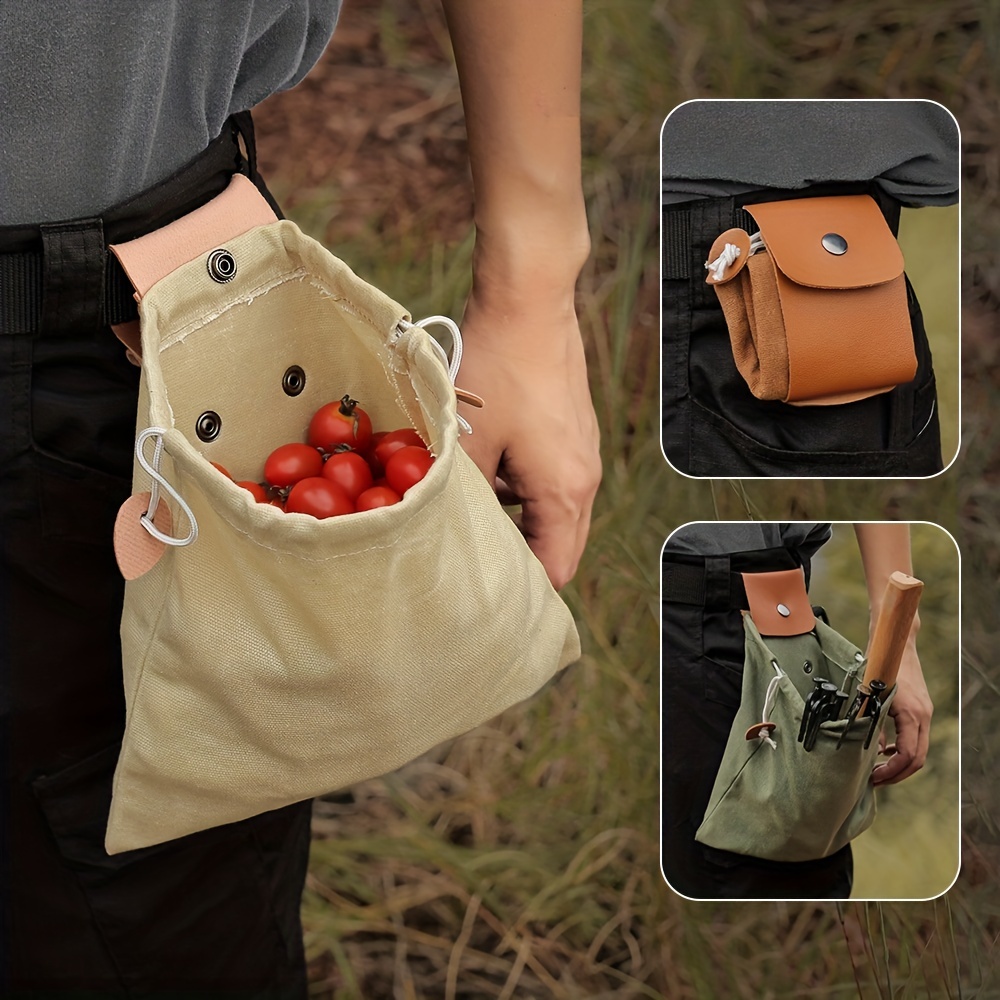 1pc Outdoor Picking Fruit Bags Leather Canvas Fruit Picking Bag Outdoor  Foraging Picking Bag With Drawstring - Bags & Luggage - Temu Germany