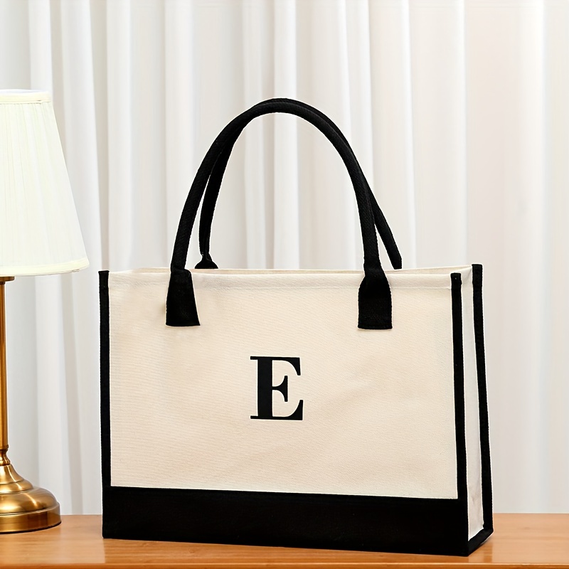 Letter Canvas Handbag Eco Friendly Bag for Beach Camping and Picnic