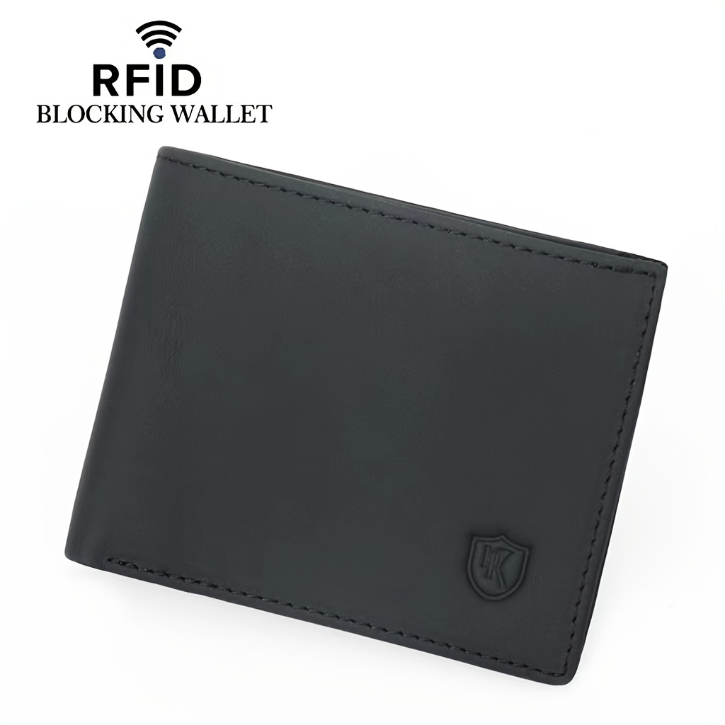 Rfid Blocking Wallet - Keep Your Cards Secure, Men's Faux Leather Short  Wallet, Bifold Card Holder With Zipper Coin Purse, Gift Box Packaging - Temu