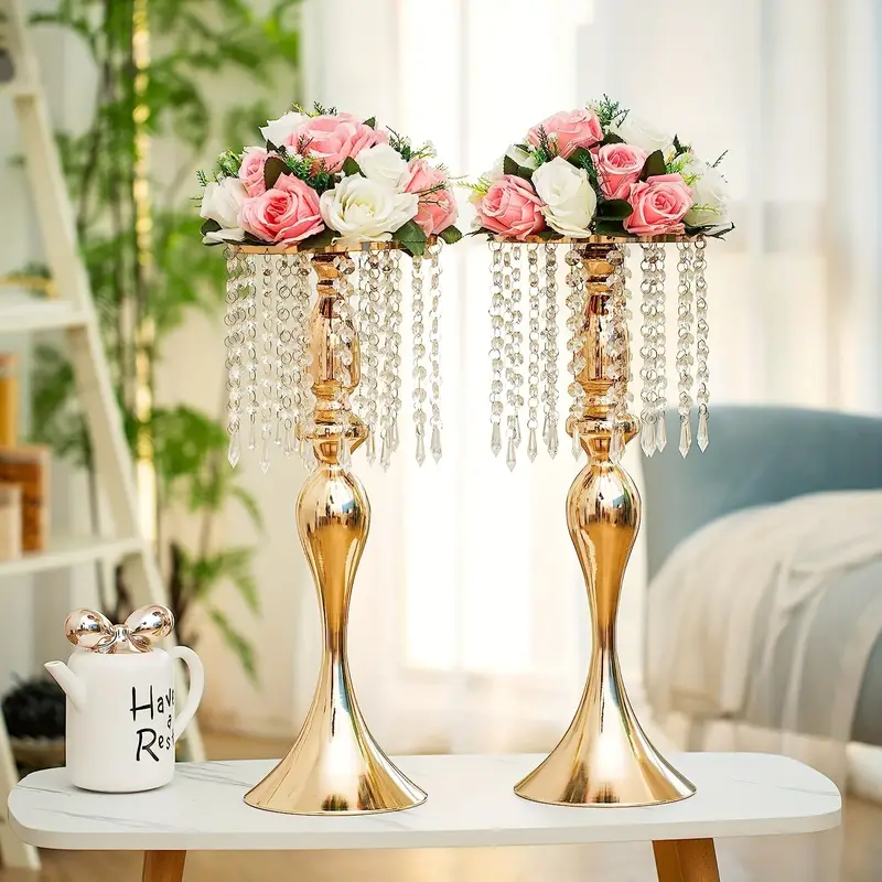 Golden/slivery Vases For Centerpieces Crystal Flower - Temu