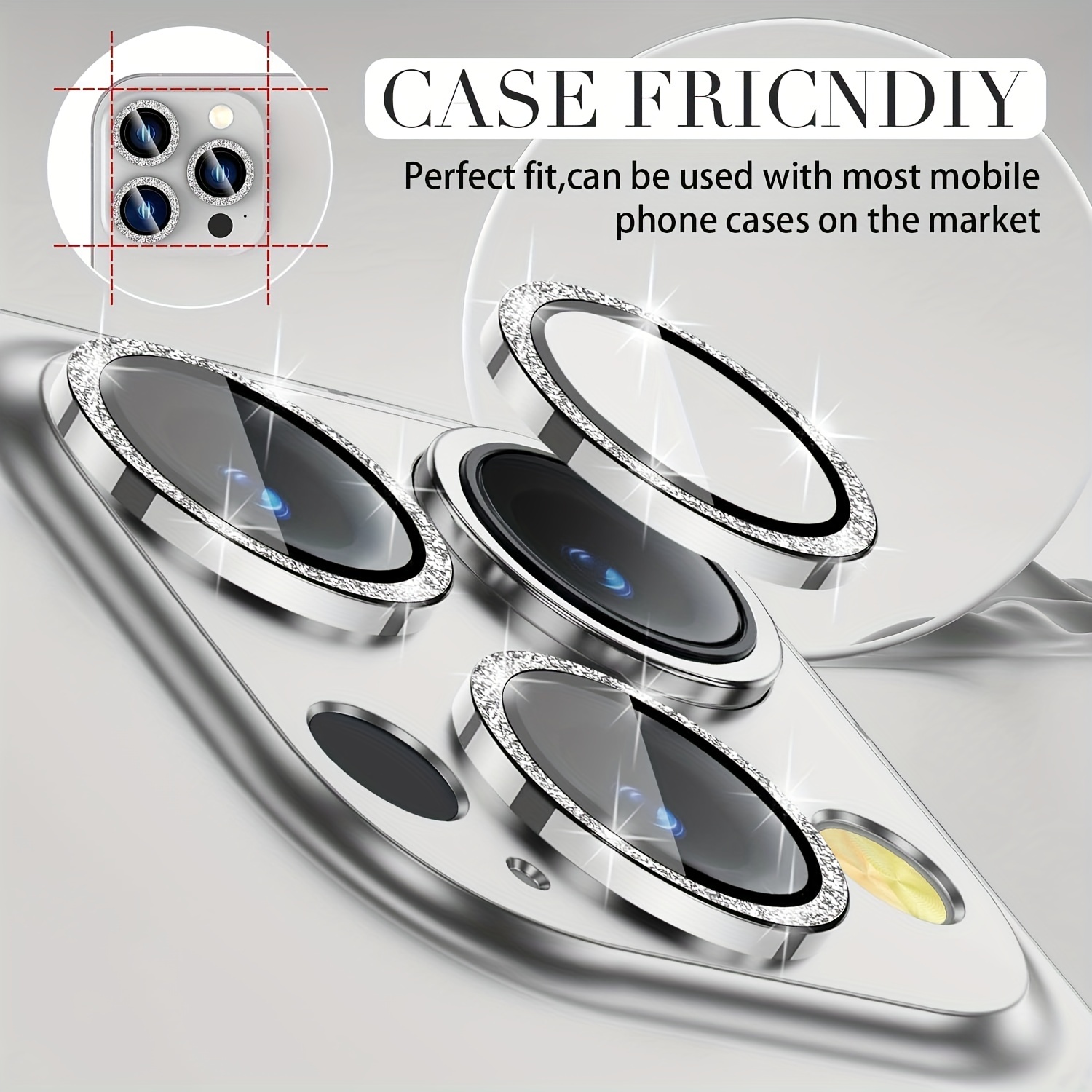 Protector 2 Lentes Brillante Aluminio iPhone 11 / 12 Mini
