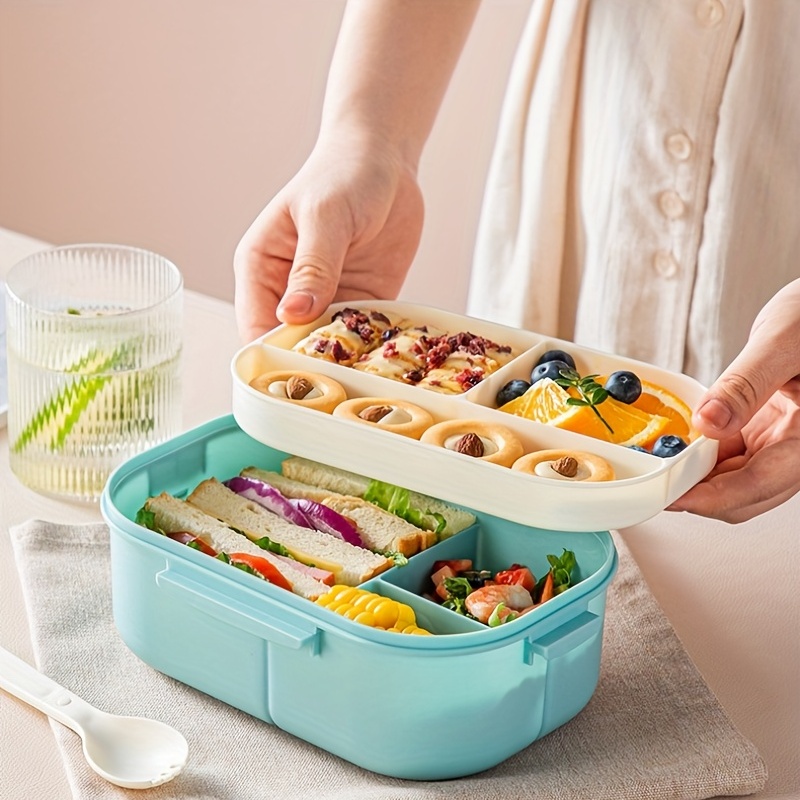 Children's Cartoon Lunch Box, Primary School Double Layer Bento Box,  Microwave Heated Lunch Box, Cute Fruit Box, Fresh-keeping Box For  Restaurant Kitchen - Temu
