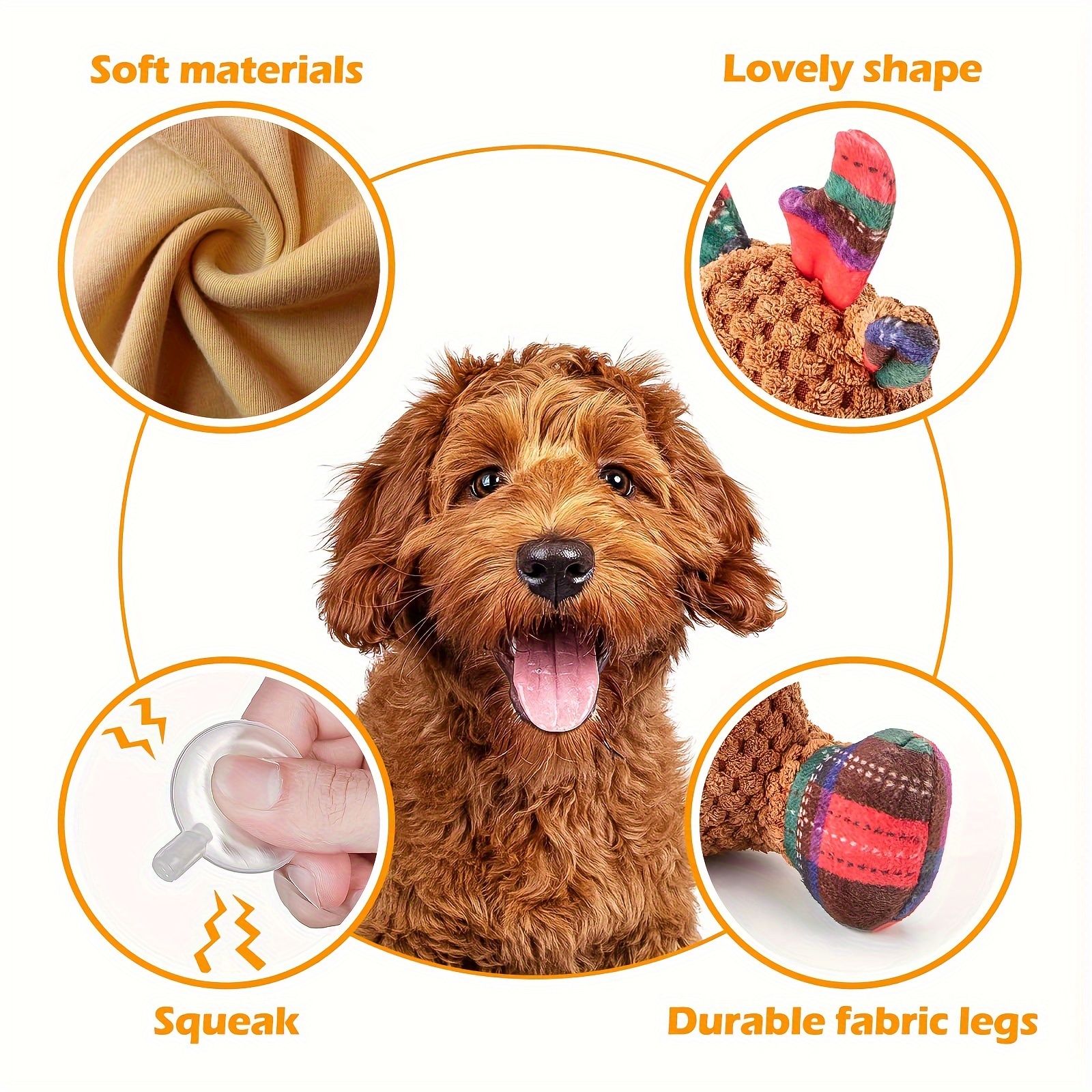 1pc christmas elk design pet grinding teeth squeaky plush toy durable chew toy for dog interactive supply 0